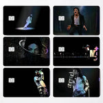 carte crédit personnalisée adhésif noir blanc michael jackson poses fond noir moderne minimaliste