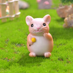 figurines animaux zodiaque résine finition mat cartoon mignon couleurs vives yeux noirs sourire rose