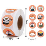 rubans autocollants sushis dessin animé blanc rouge vert noir orange jaune rose beige exprès