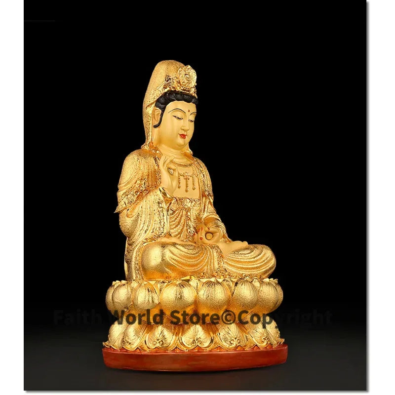 statue bouddha or floral details traditionnel asiatique lotus rouge salle bain