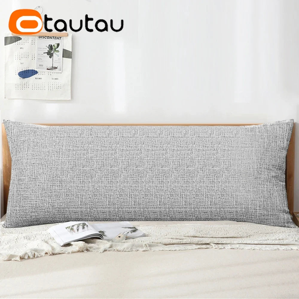 coussin gris texture lin moderne fixation double épaisseur maison lit