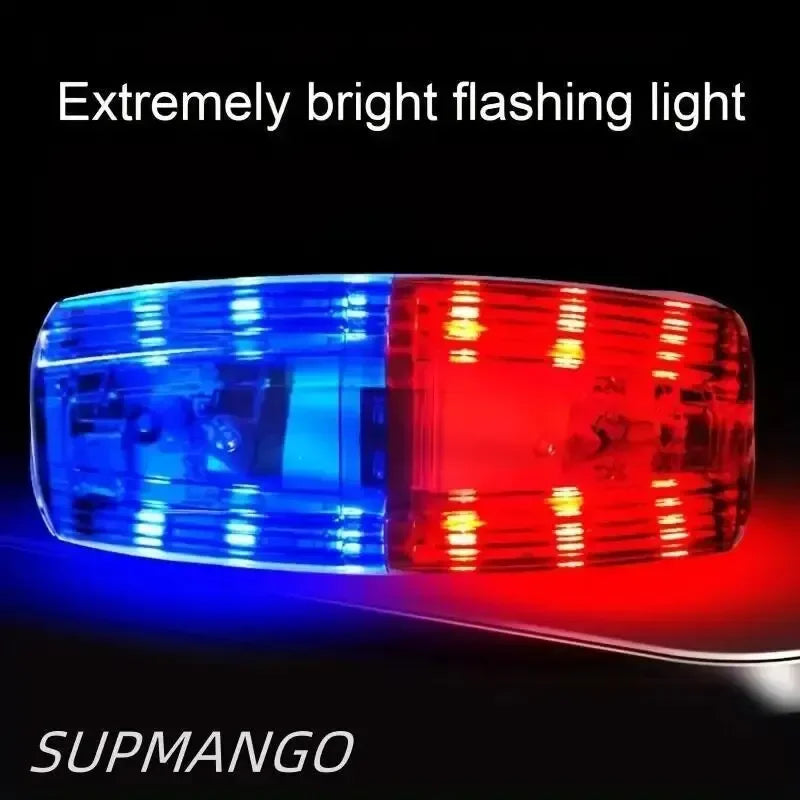lampe sécurité led rouge bleue clips métalliques stroboscopique clignotante transparente moderne
