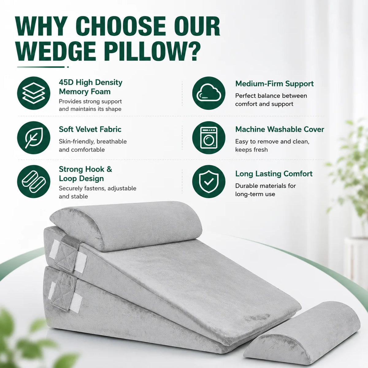 coussin coin mousse mémoire forme ergonomique tissu polyester velours gris confortable relaxant rouleau cylindrical