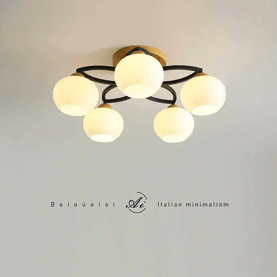 lampe minimaliste noir blanc sphères translucides interrupteur tactile chambre salon