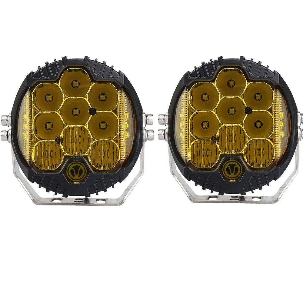 lampe travail led jaune noir pouces pouces tout terrain moderne robuste tringle câbles électriques