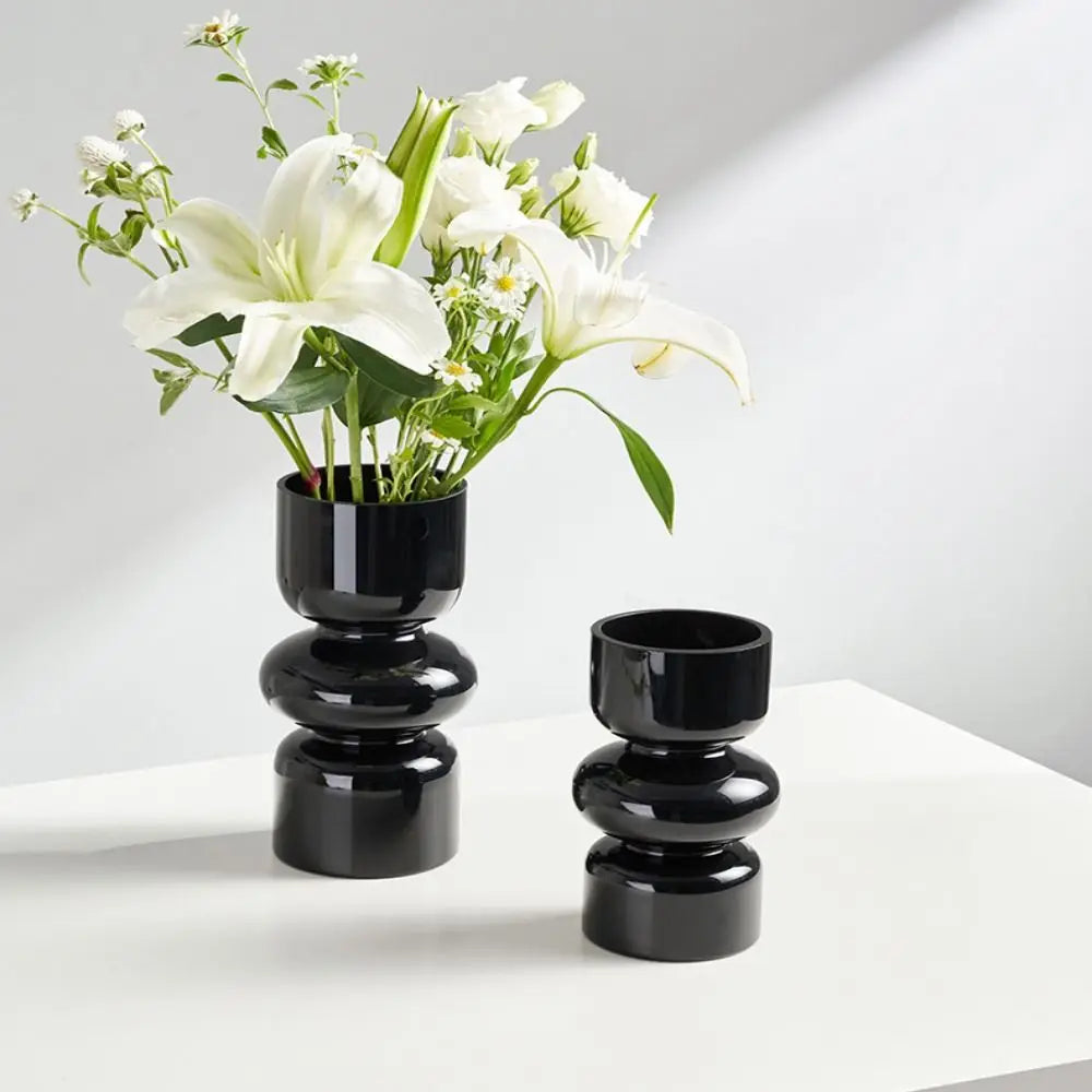vase verre moderne blanc vert bleu rouge rose noir translucide minimaliste fleurs artificielles