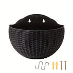 paniers suspendus tissés gris marron orange bleu moderne drainageextérieur