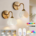 lampe murale rechargeable or blanc plissée télécommande led rgb moderne chambre salon entrée