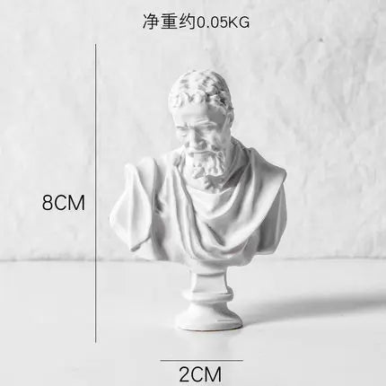 bustes sculptés resine blanc details fins antique figures grecques decor