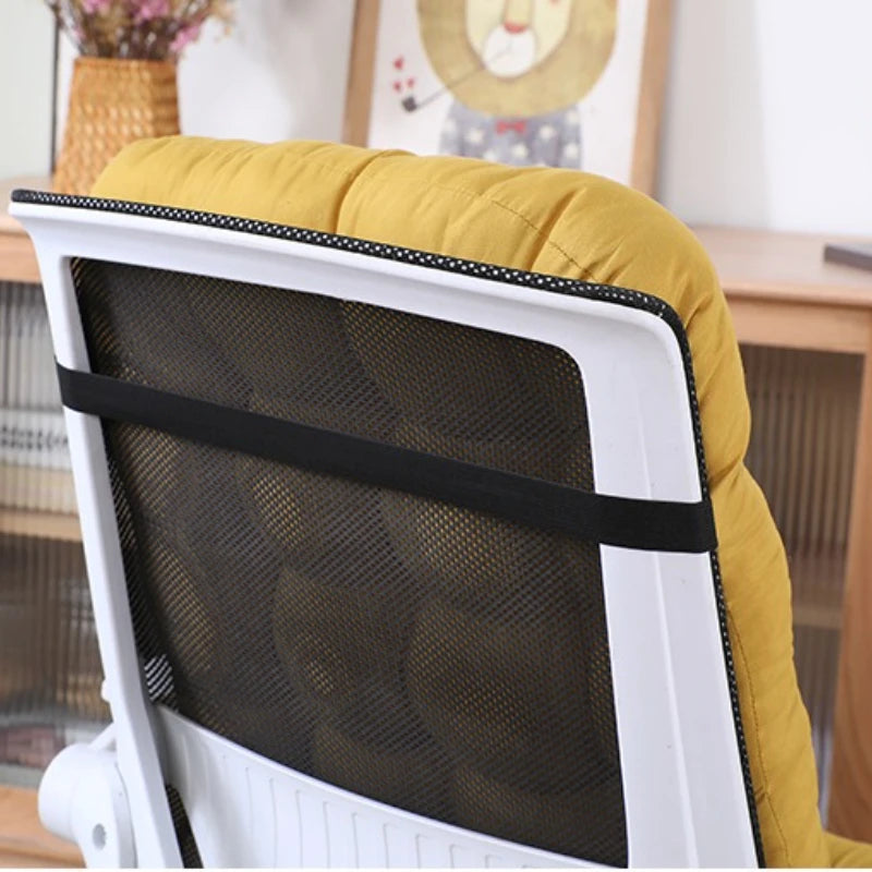 coussin chaise dossier soutien lombaire ergonomique confortable rubans fixation gris