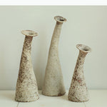 vase decoratif rustique vase table forme colonne beige blanc cassé brun rouille aspect texturé