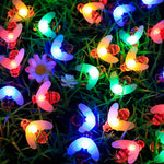 guirlande lumineuse abeilles led solaire impermée moderne orange blanc rougeextérieur jardin clips batteries