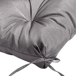 coussin assise imperméable polyester gris uni moderne rubans fixation extérieur jardin terrasse amovible lavable