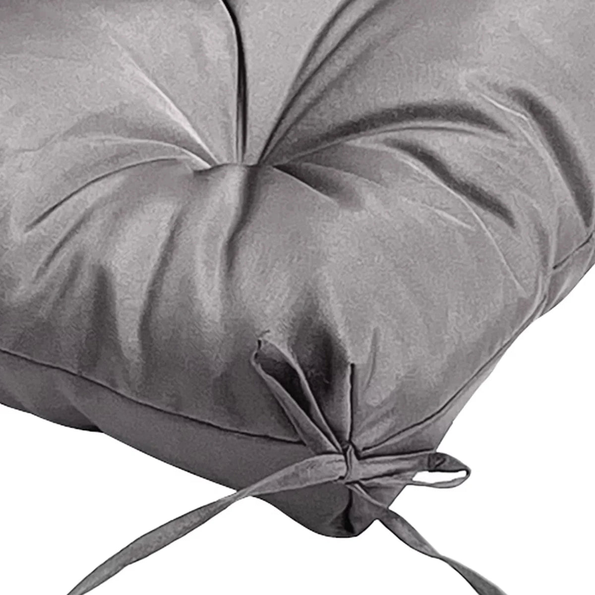 coussin assise imperméable polyester gris uni moderne rubans fixation extérieur jardin terrasse amovible lavable