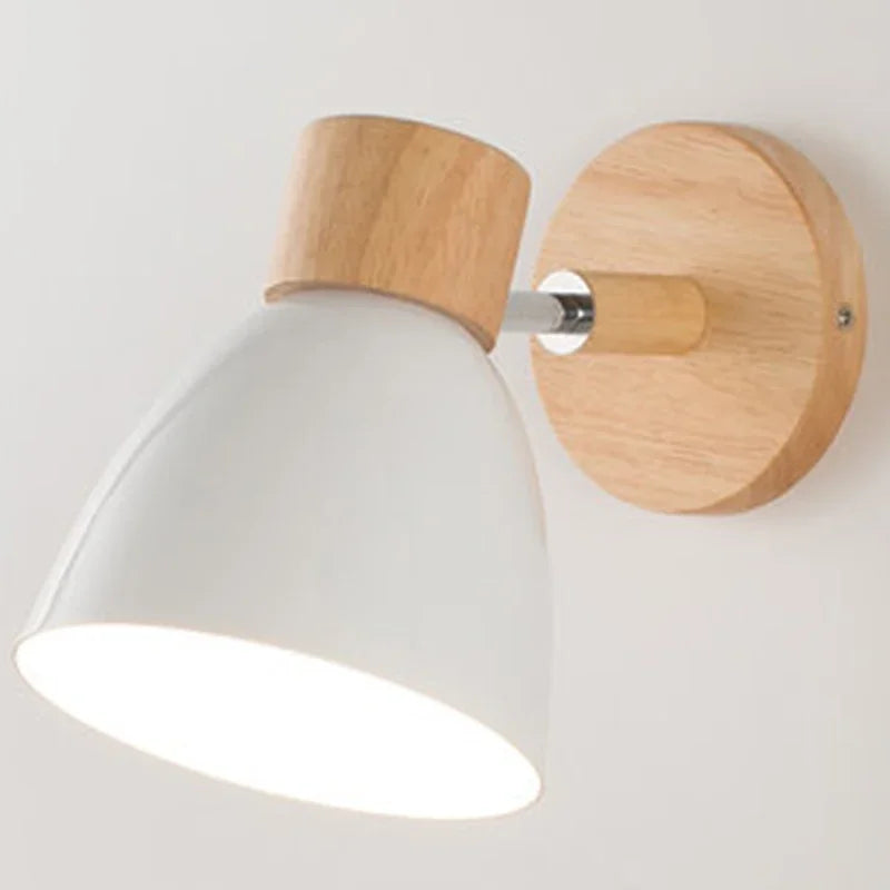 applique murale moderne bois naturel lampe intérieur salon chambre interrupteur câble