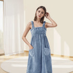 Robe bain velours rose floral rapide sèche machine blanc verte bleue