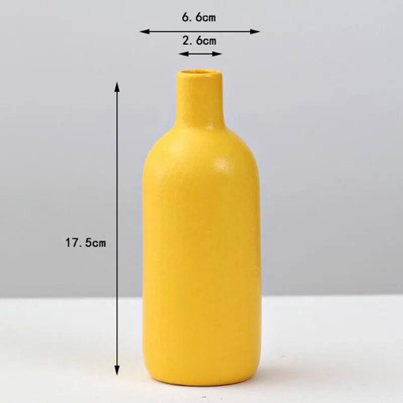 vase moderne céramique jaune sans plante décoration salon hydroponique pot fleur table