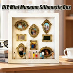 boîte silhouettes diy blanc doré cadres transparents figurines miniatures vintage artisanal