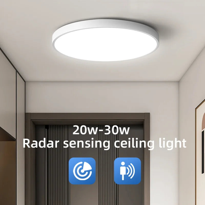 plafonnier led imperméable détecteur mouvement radar éclairage intérieur blanc moderne 220v 20w 30w
