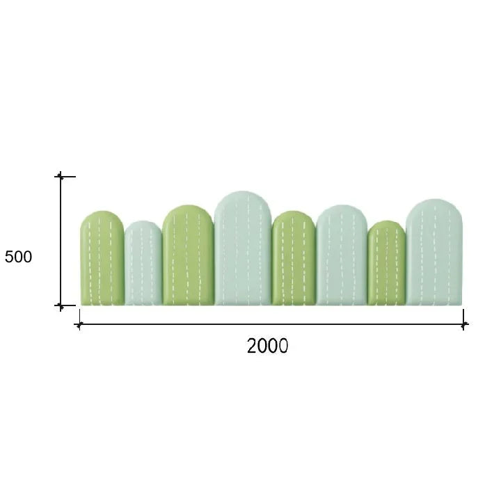 tête lit moderne motif feuilles verte gris chambre enfant décoration bois acajou ornemental intérieur