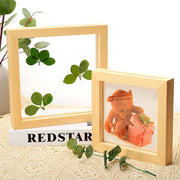 Cadre photo double face en bois et acrylique pour fleurs pressées et décoration murale