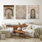 Affiche murale arc marocain jaune salon moderne