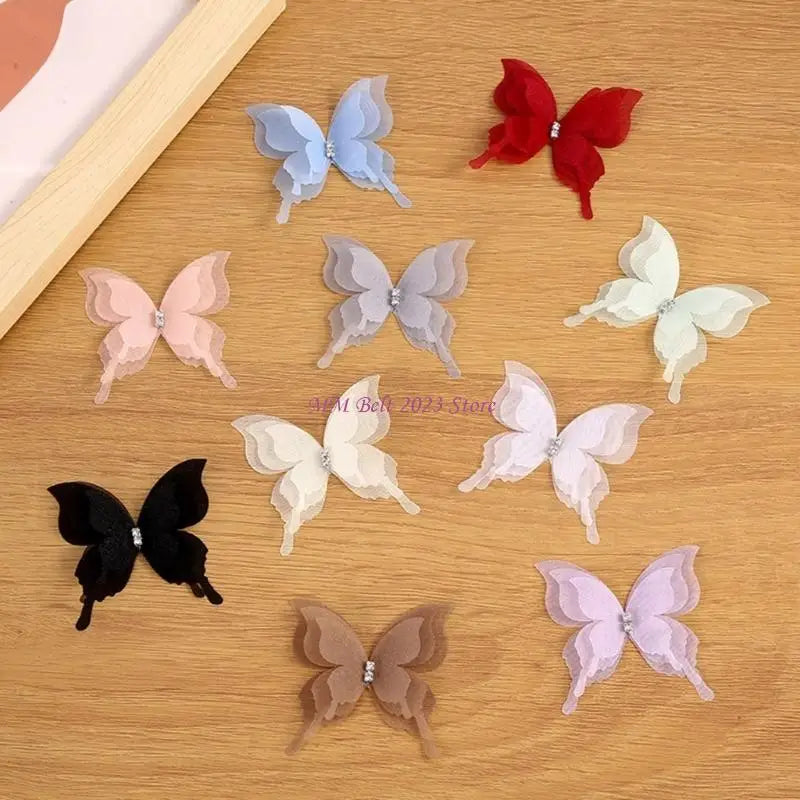 papillons décoratifs adhésifs blanc rose bleu marine rouge noir elegance enfants translucent veines strass