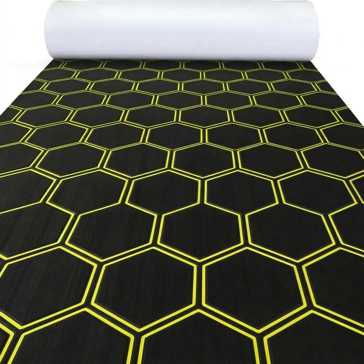 tapis sol mousse eva hexagon noir vert moderne antidérapant adhésif camping surf