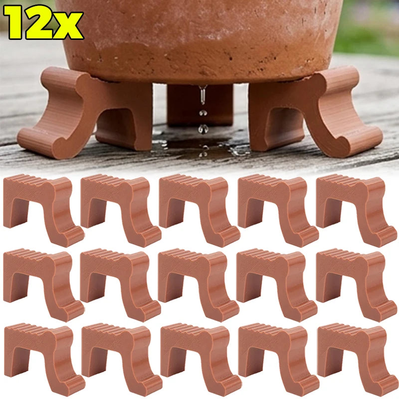 supports pots fleurs marron noir blanc texture moderne minimaliste clips adhésifsextérieurintérieur