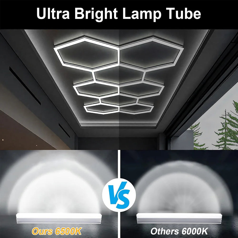 lampe led hexagonnelle blanc moderne sans cadre 110v 240v 6500k