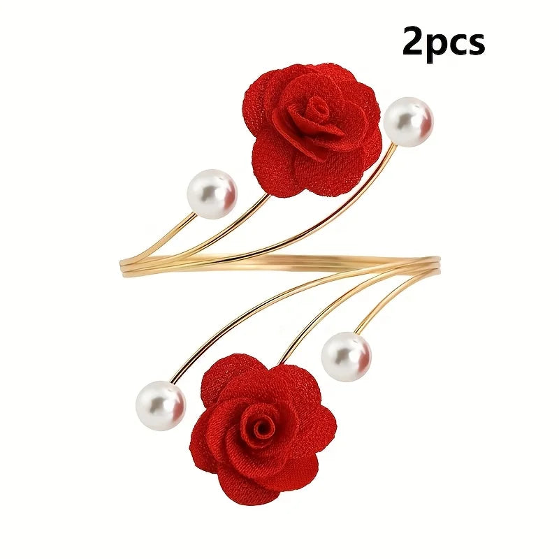 Accessoires fenêtre clips roses décor rouge élégant fixations rideaux