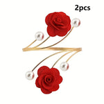 Accessoires fenêtre clips roses décor rouge élégant fixations rideaux