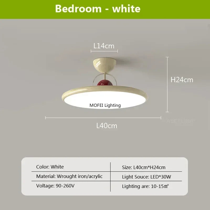 lampe moderne ronde acrylique vert blanc rouge 50h24cm led
