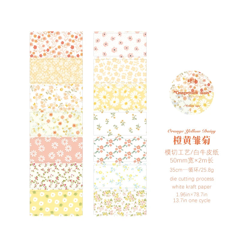 rubans adhésifs décoratifs fleurs vintage blanc bleu vert rose marron violet points floral scrapbooking