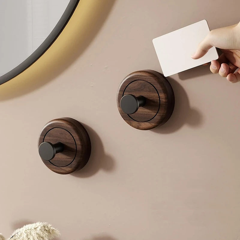 porte serviettes mural moderne minimaliste imitation bois adhésif serviette plissée beige fixé mur sans