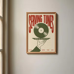 affiche murale vintage disque vinyle lettres serving tunes cadre mural chambre salon decoration pop