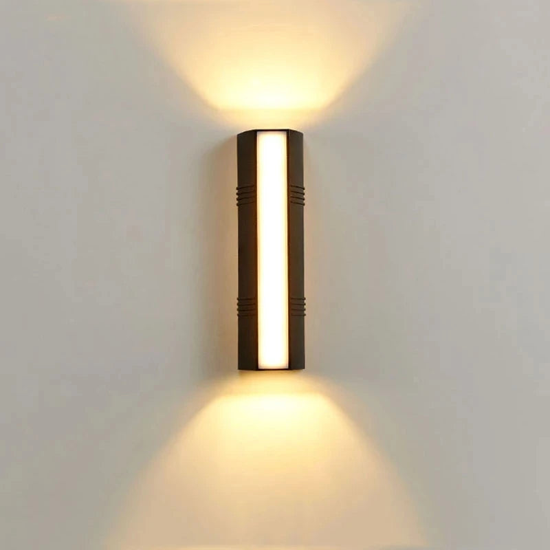 applique murale led moderne extérieure ip65 aluminium noir lignes horizontales industriel