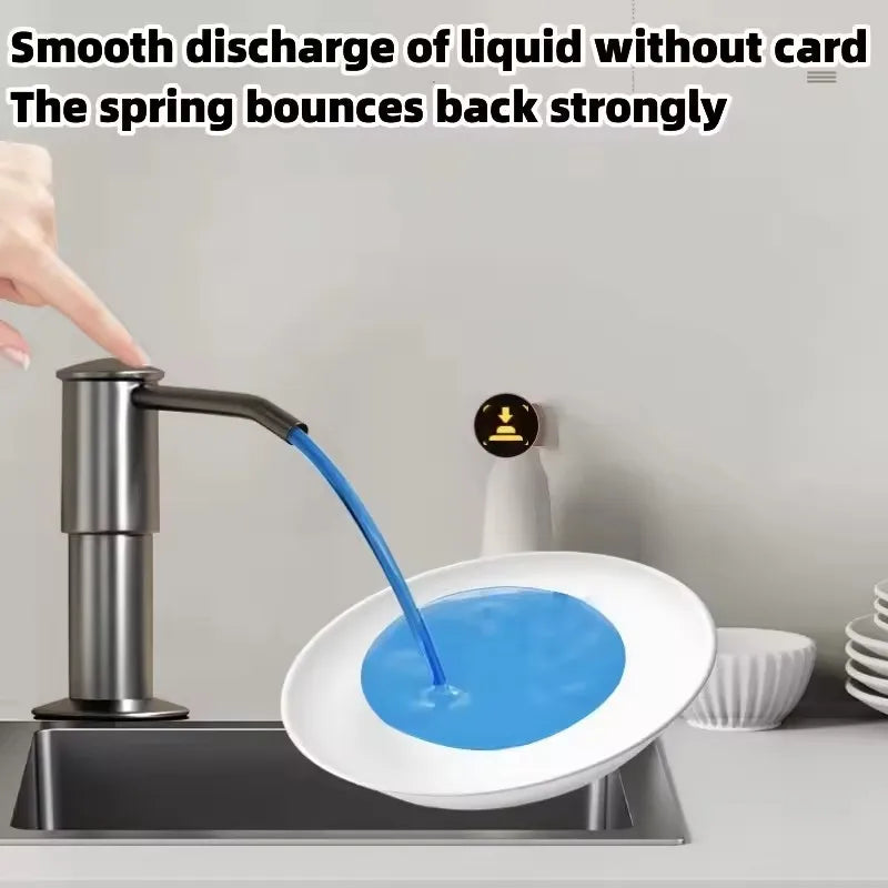 distributeur liquide moderne noir transparent tuyau flexible vis fixation réservoir intégré Pompe savon