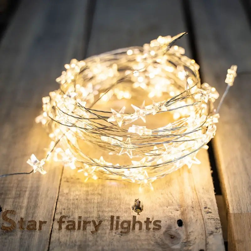 guirlande lumineuse étoiles blanc moderne décoration noël mariage festives 20 40 60 leds