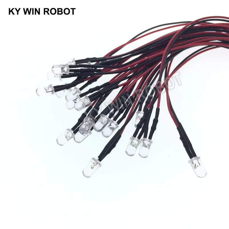 diodes led transparentes opalescentes standard couleurs clignotantes fil noir rouge 12v arduino diy