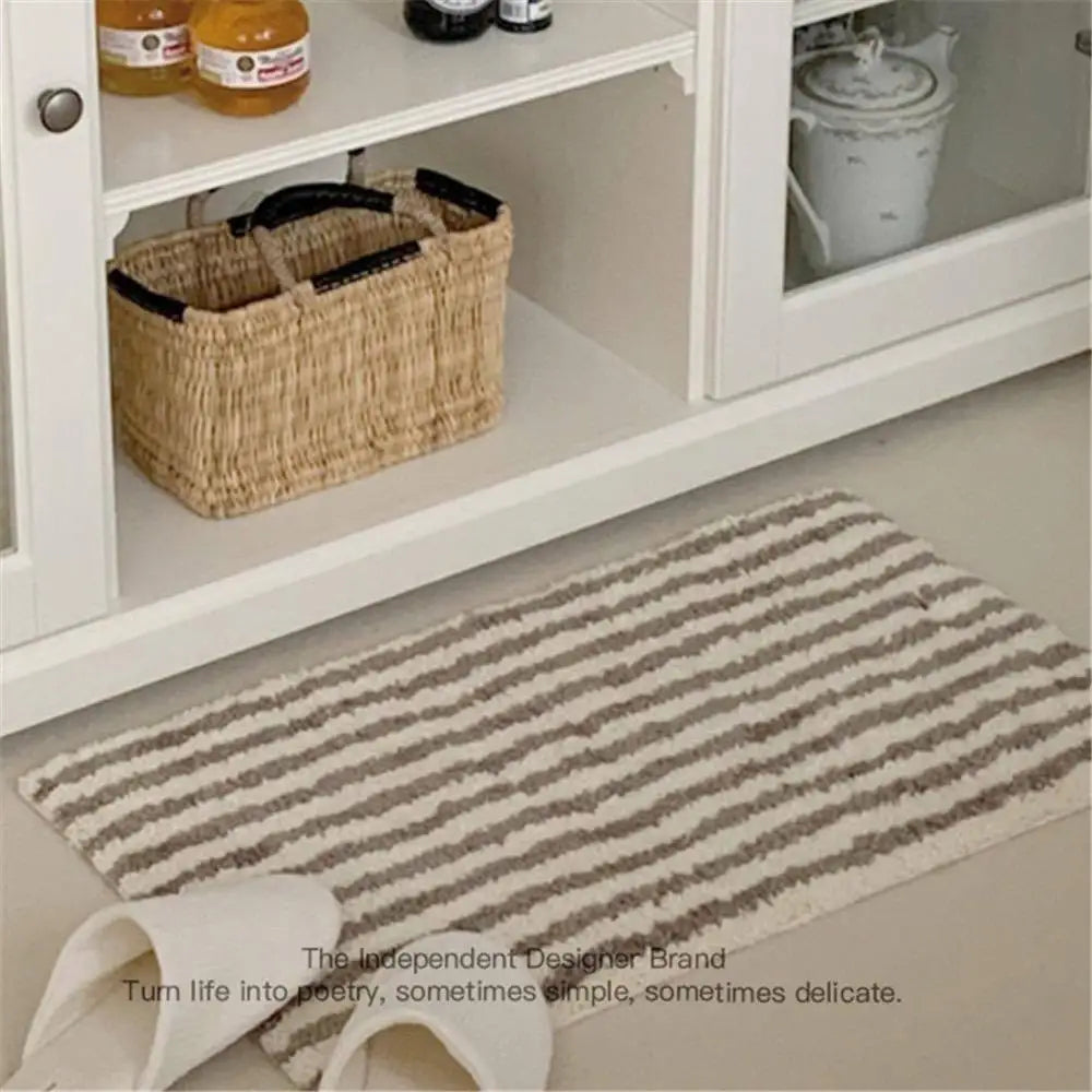 tapis moderne rayé polyester antidérapant intérieur extérieur plage beige gris bleu orange