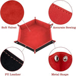 plateau jeu pliable moderne velours doux dés clips métalliques marron bleu marine rouge vert