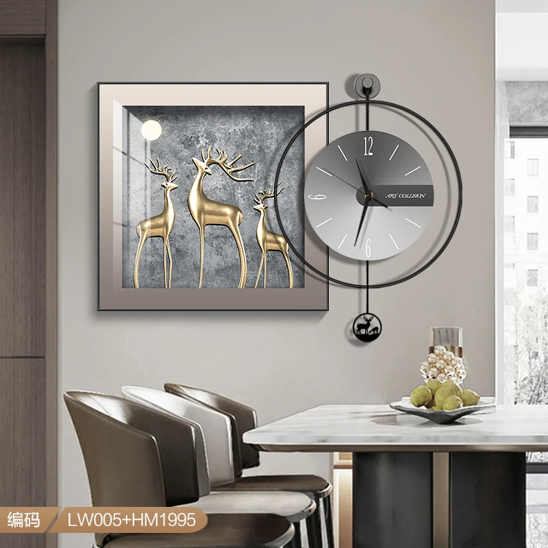 horloge murale moderne métal cadre décoratif salon maison aiguille silencieuse grande taille