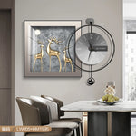horloge murale moderne métal cadre décoratif salon maison aiguille silencieuse grande taille