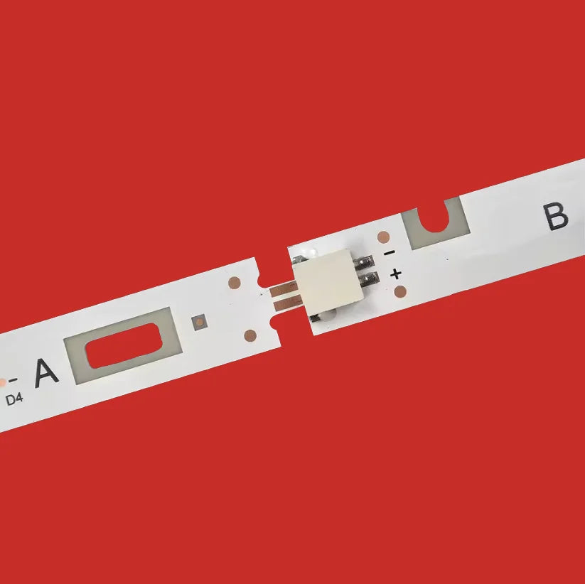 barres lumineuses led blanc rouge fond surface lisse industrielle 7leds 755mm 3v