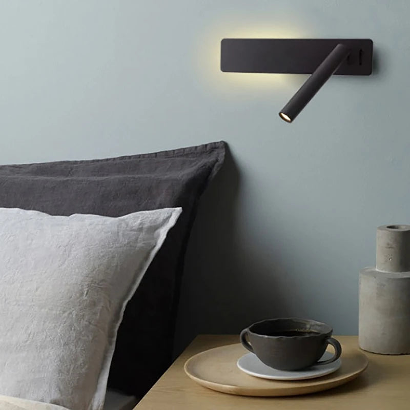 lampe murale led moderne noir bras articulé éclairage directionnel minimaliste chambre coucher étude entree