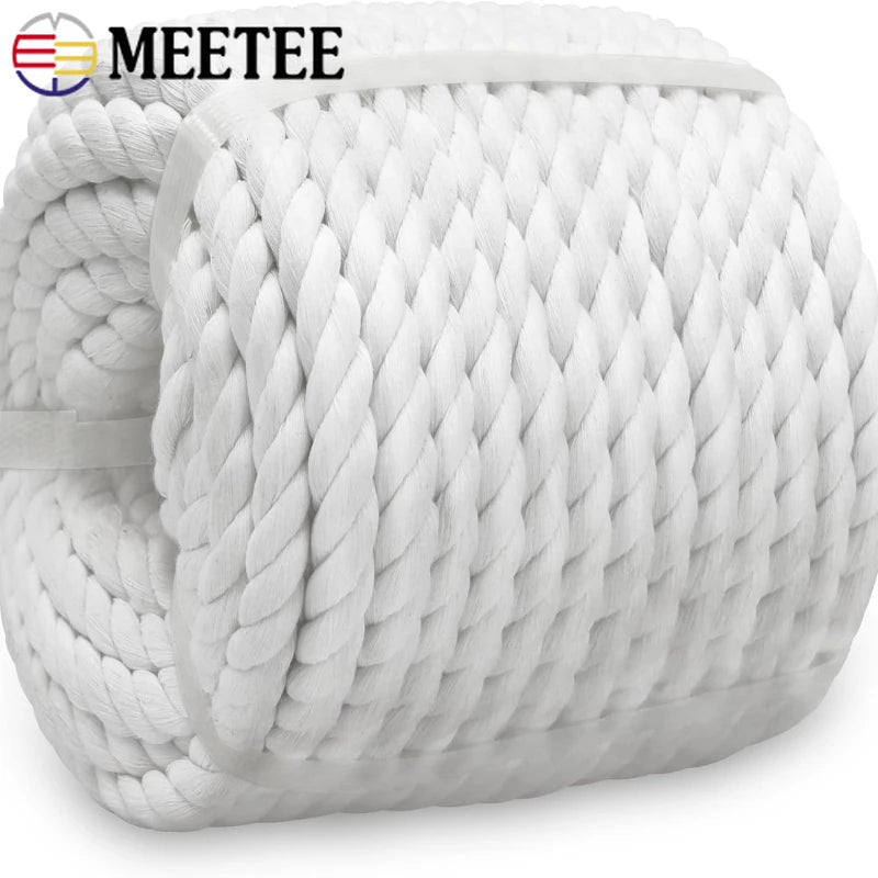 corde coton tressée 5m blanche haute résistance finition enduite rustique franges