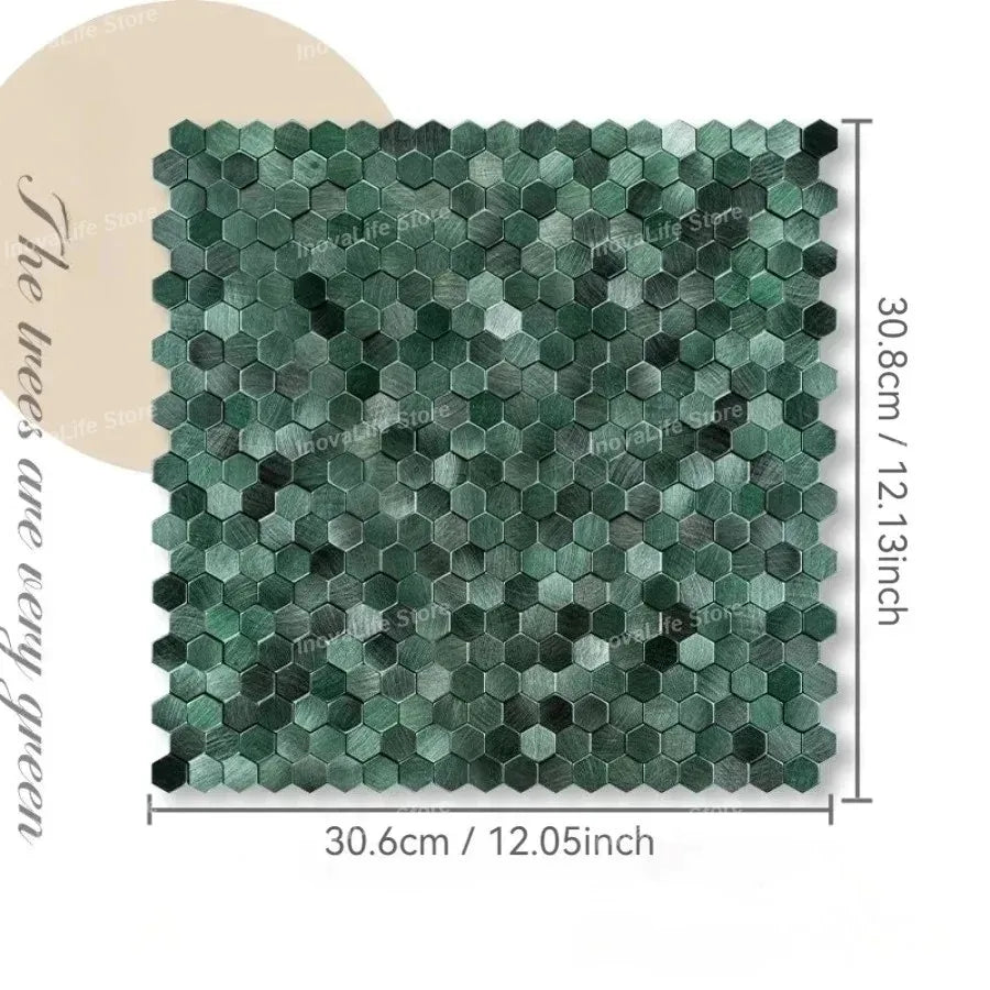 carreaux hexagonaux métal brossé adhésifs modernes gris bronze cuivre doré salle bain chambre