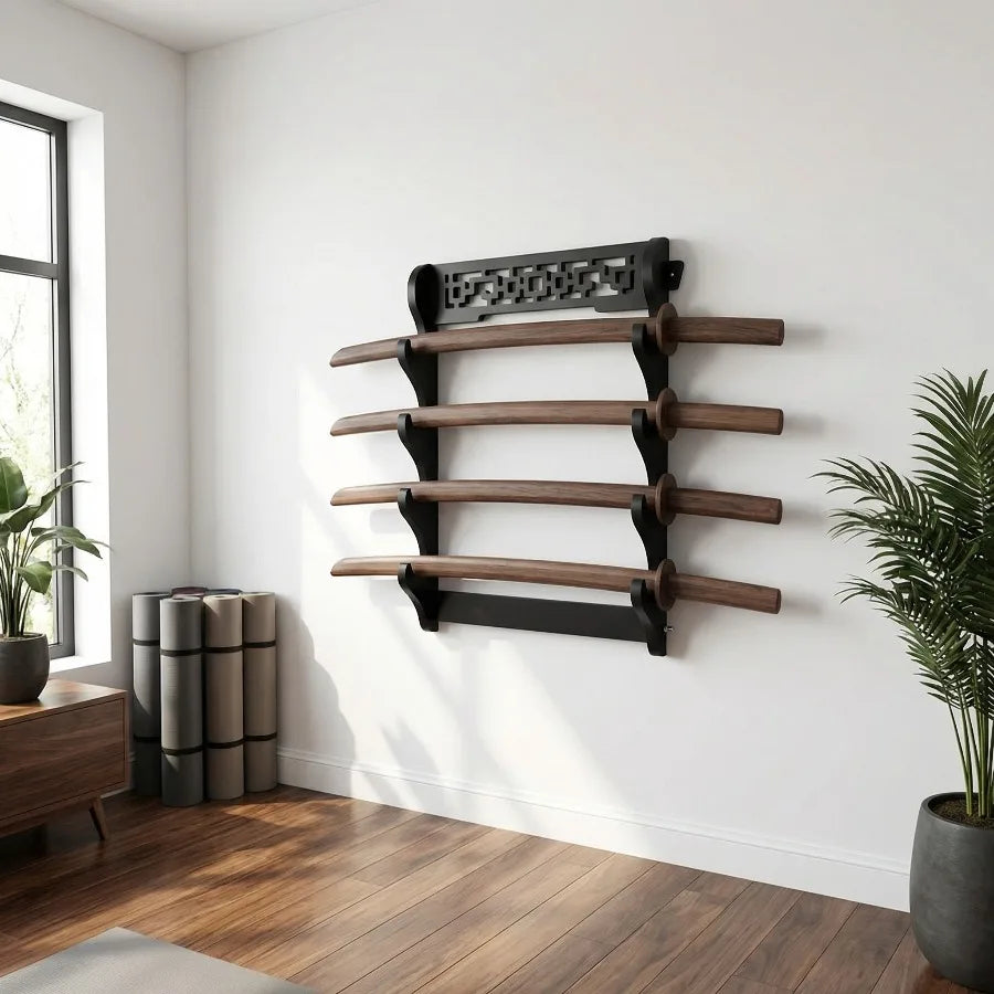 étagère murale moderne niveaux bois ajouré vis fixations
