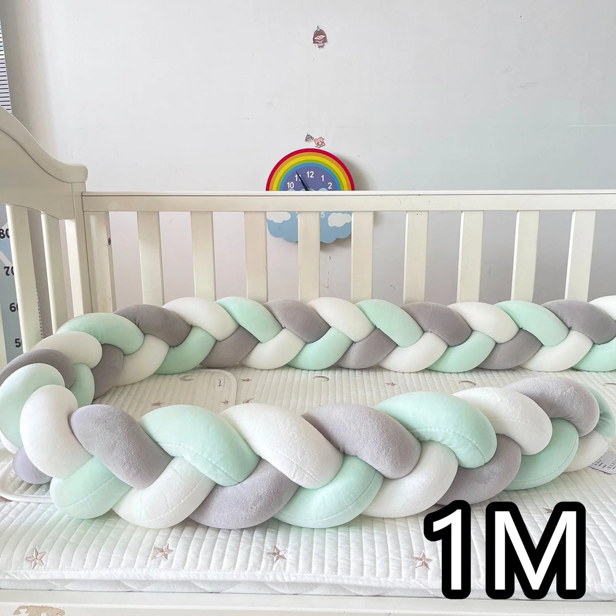 coussin lit tressé berceau bébé protection lit enfant doux blanc rose gris